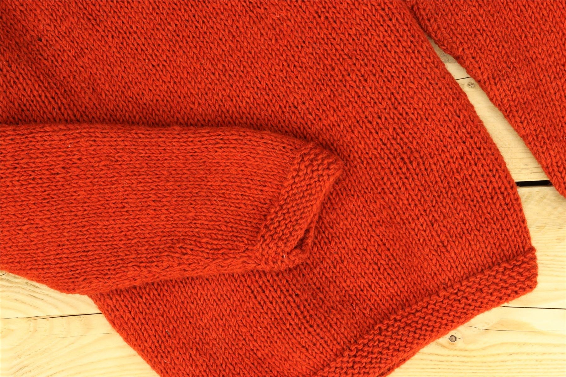 Hand Knitted Wool Jumper - Plain Burnt Orange – LoudElephant