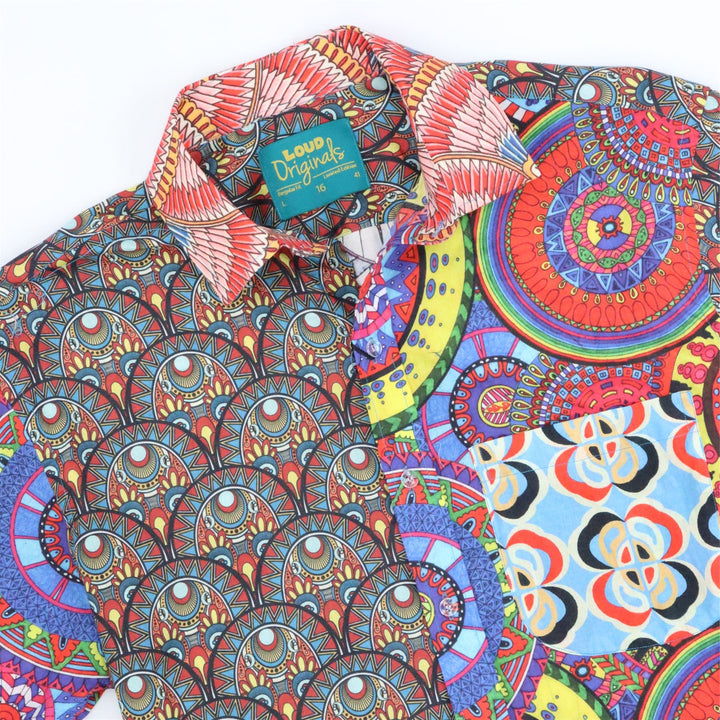 Regular Fit Short Sleeve Shirt - Geo Random Mixed Panel