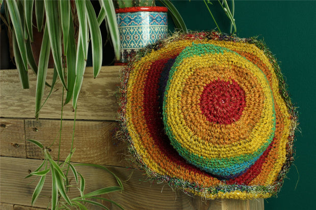 Hemp & Cotton Sun Hat - Rainbow