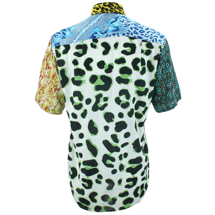 Regular Fit Short Sleeve Shirt - Random Mixed Panel - Animal Print