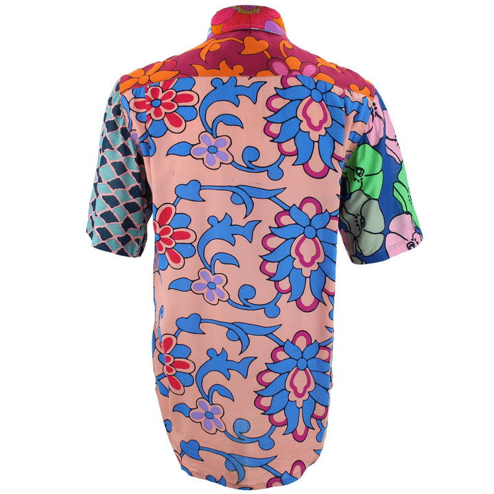 Regular Fit Short Sleeve Shirt - Random Mixed Panel - Abstract