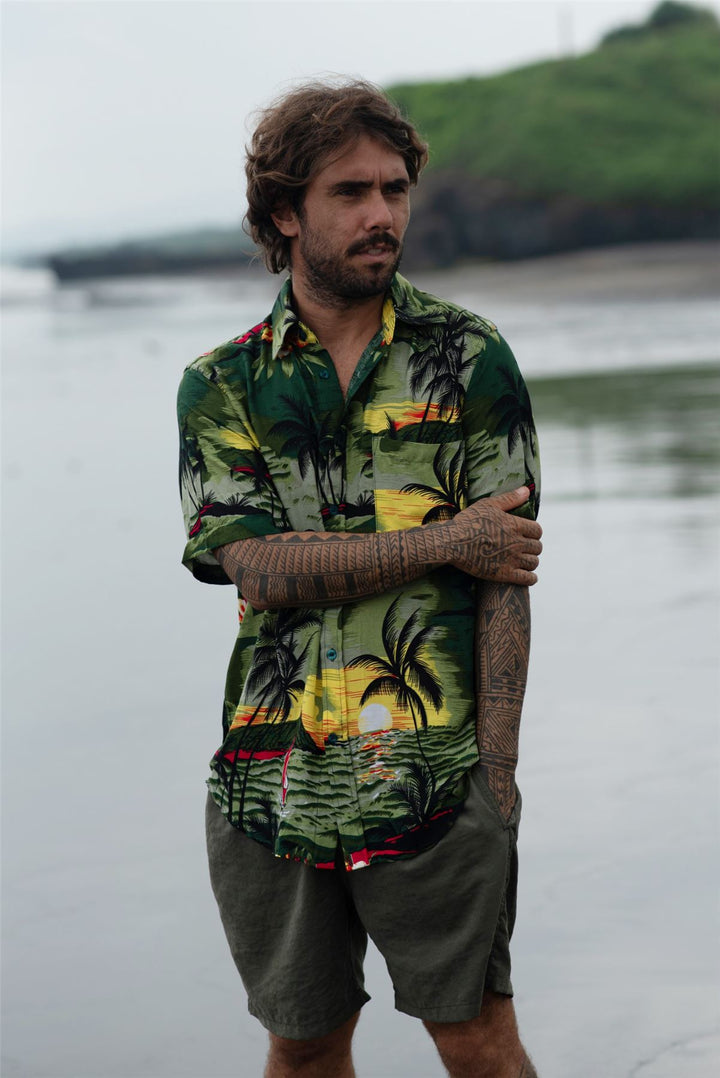 Regular Fit Short Sleeve Shirt - Tropical Sundown