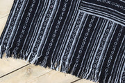 Brushed Cotton Long Hooded Poncho - Black Diamond