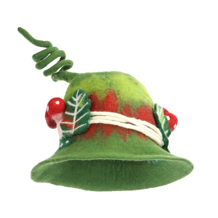 LoudElephant Handcrafted Wool Felt Hat from Nepal - Woodland Spiral