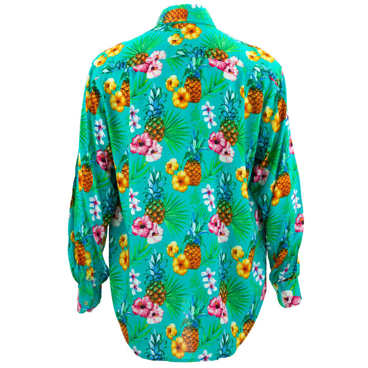 Regular Fit Long Sleeve Shirt - Totally Tropical - Turquoise