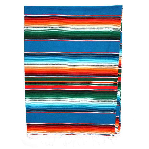 Handwoven Mexican Serape Large 200cm x 147cm - Teal