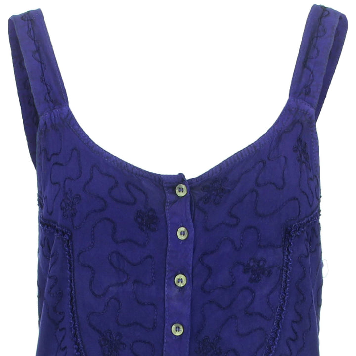 Strappy Mid Button Dress - Purple