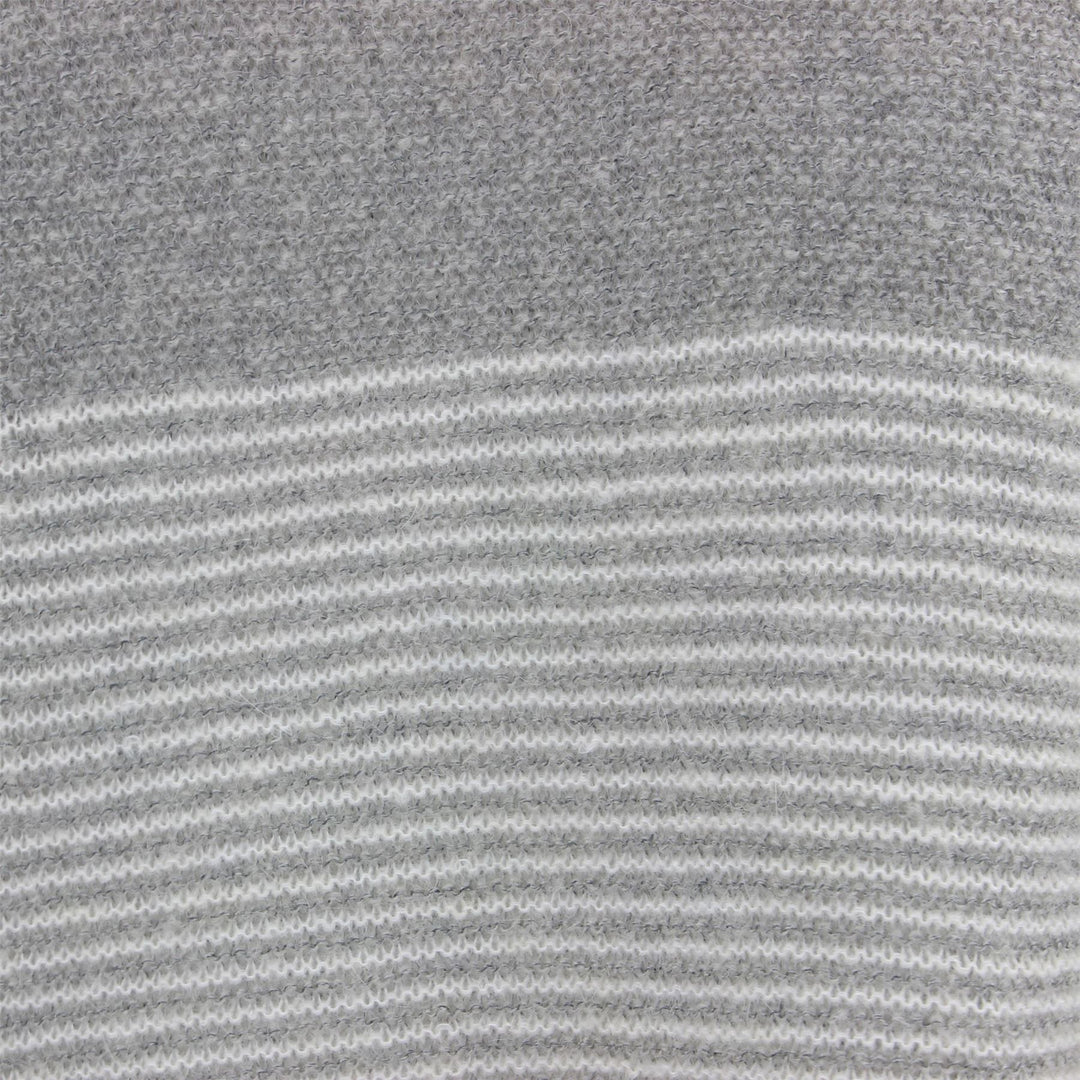 Wool Blend Knit Jumper with Fine Stripe Design - Grey