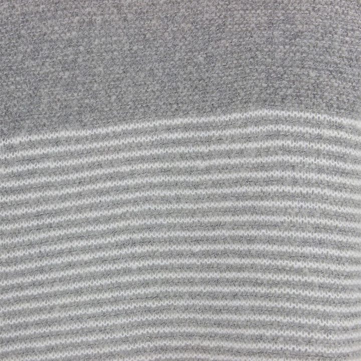 Wool Blend Knit Jumper with Fine Stripe Design - Grey