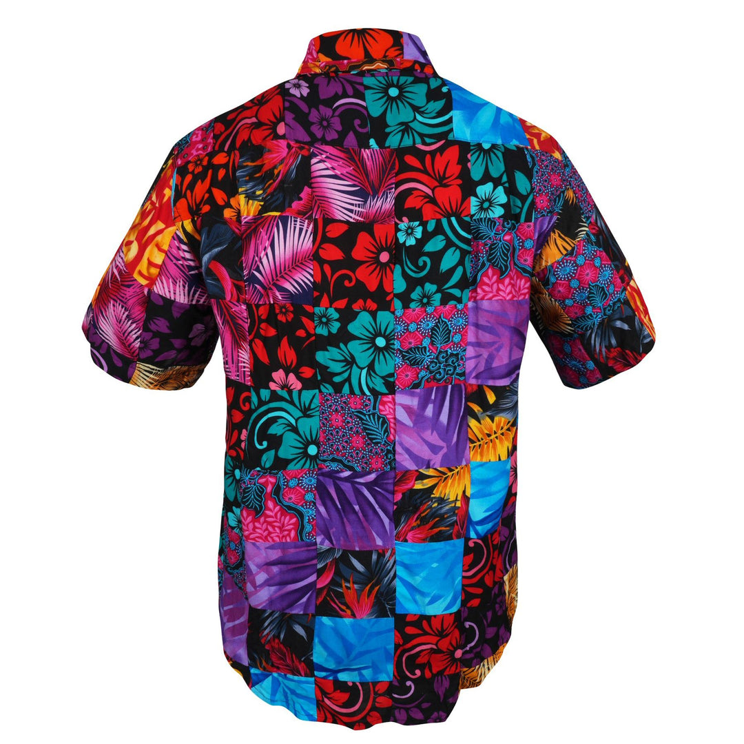 Regular Fit Short Sleeve Shirt - Paradise Patchwork Large