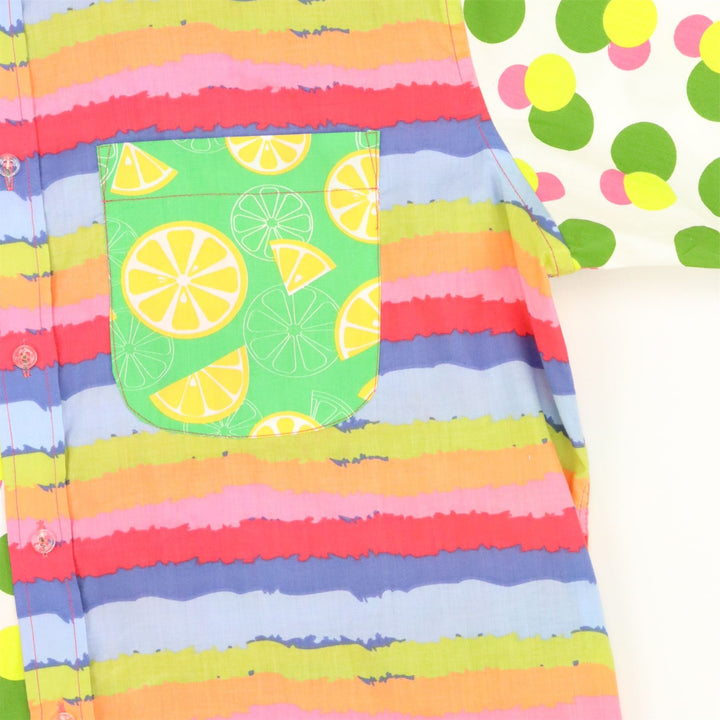 Regular Fit Short Sleeve Shirt - Bright Random Mixed Panel