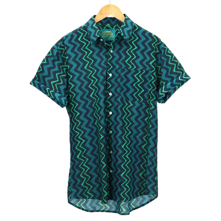 Regular Fit Short Sleeve Shirt - Neon Ripples