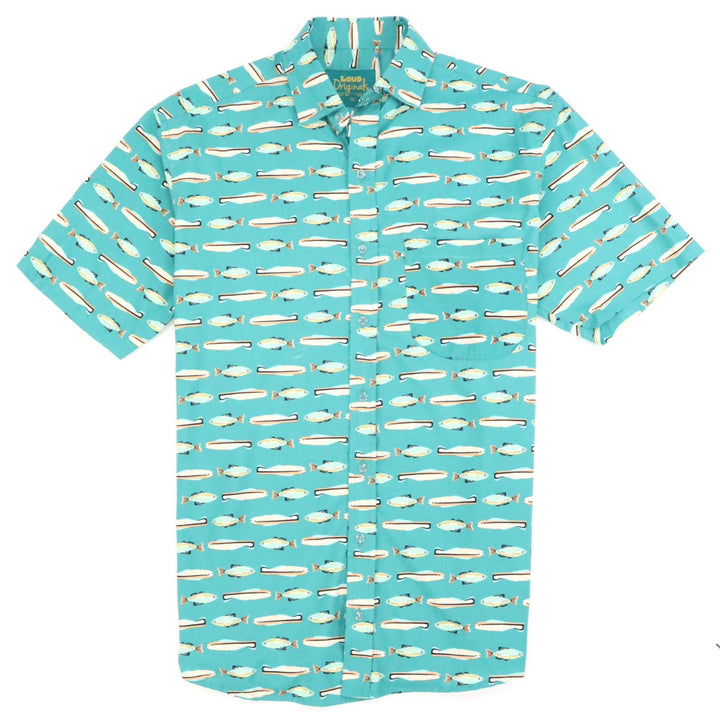 Regular Fit Short Sleeve Shirt - Turquoise Fish