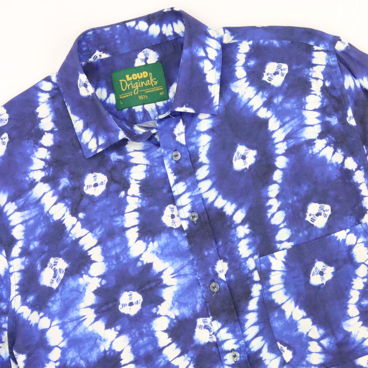 Regular Fit Short Sleeve Shirt - Navy Bleach