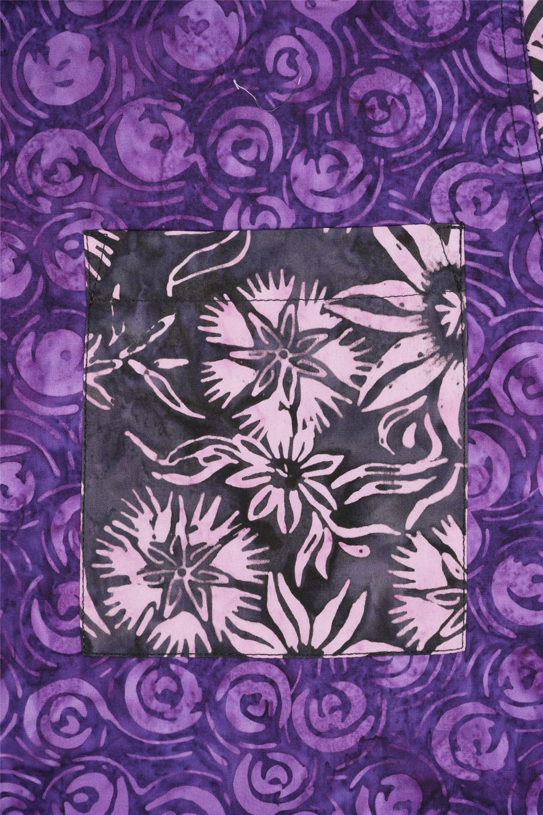 Regular Fit Short Sleeve Shirt - Random Mixed Panel Batik Purple