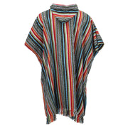 Brushed Cotton Long Hooded Poncho - Mexican Diamond