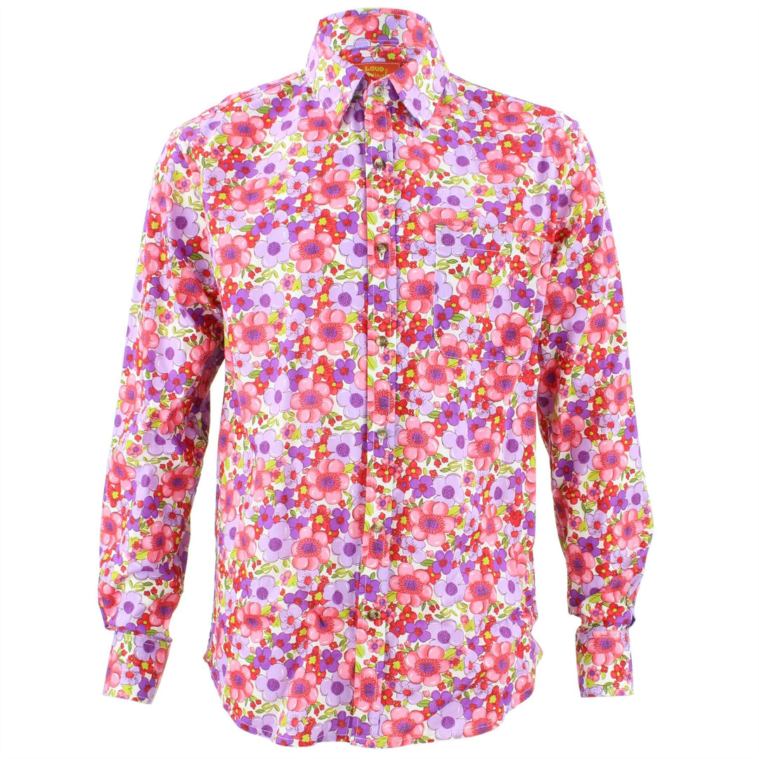 Tailored Fit Long Sleeve Shirt - Bright Summer Floral