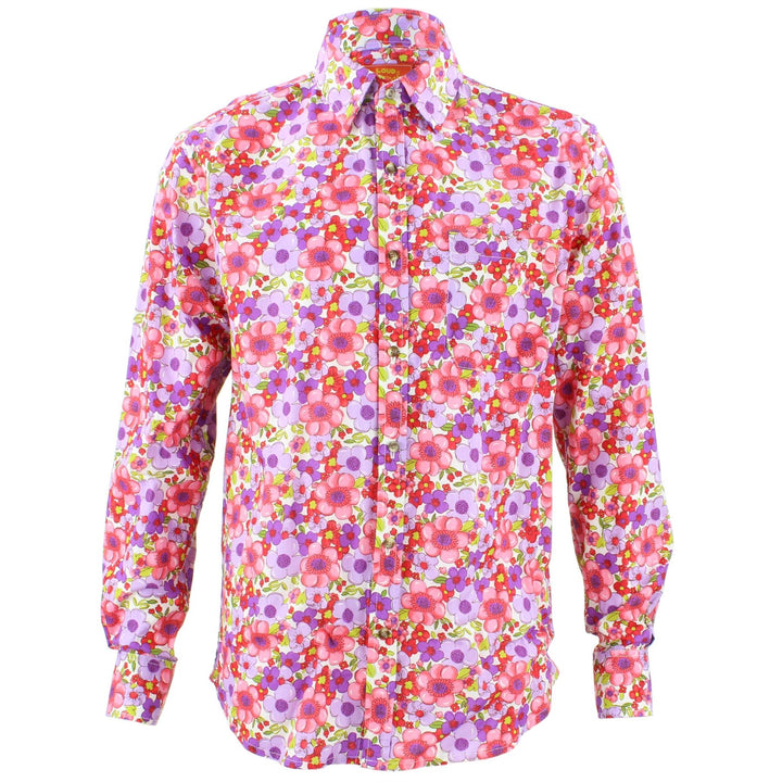 Tailored Fit Long Sleeve Shirt - Bright Summer Floral