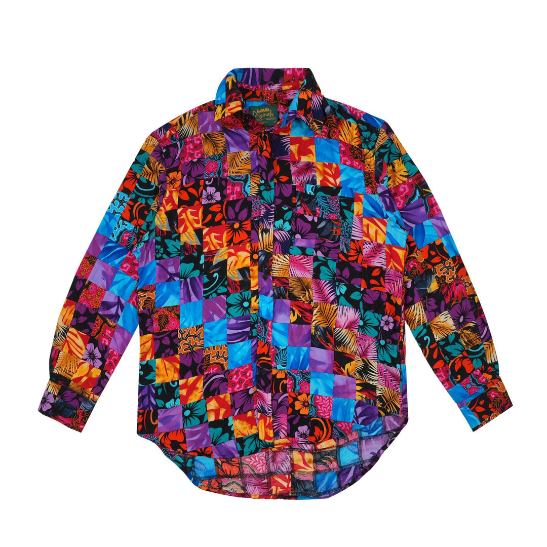 Regular Fit Long Sleeve Shirt - Paradise Patchwork Small