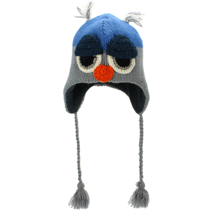 Wool Animal Hat - Blue Owl