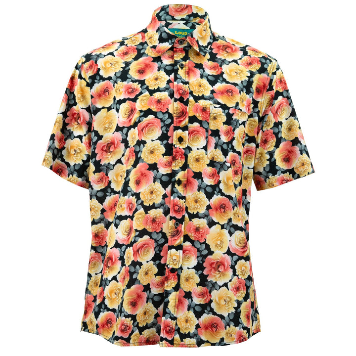 Regular Fit Short Sleeve Shirt - Blooming - Black