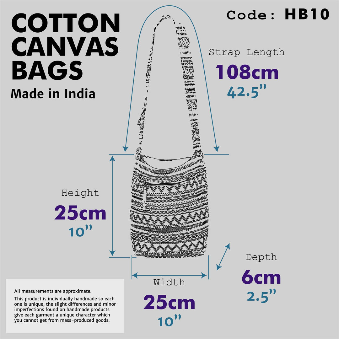 Cotton Canvas Sling Shoulder Bag - Aztec Green