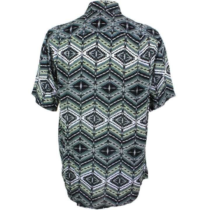 Regular Fit Short Sleeve Shirt - Grey Aztec