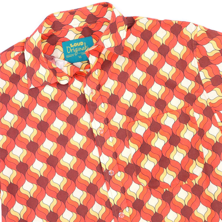 Regular Fit Short Sleeve Shirt - Orange Ogee