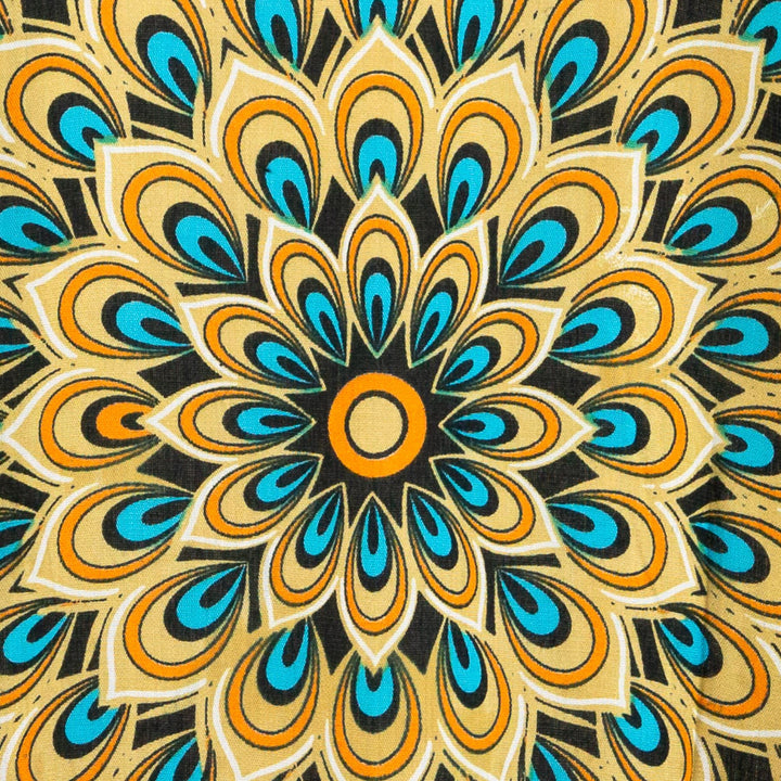 Regular Fit Short Sleeve Shirt - Peacock Mandala - Yellow