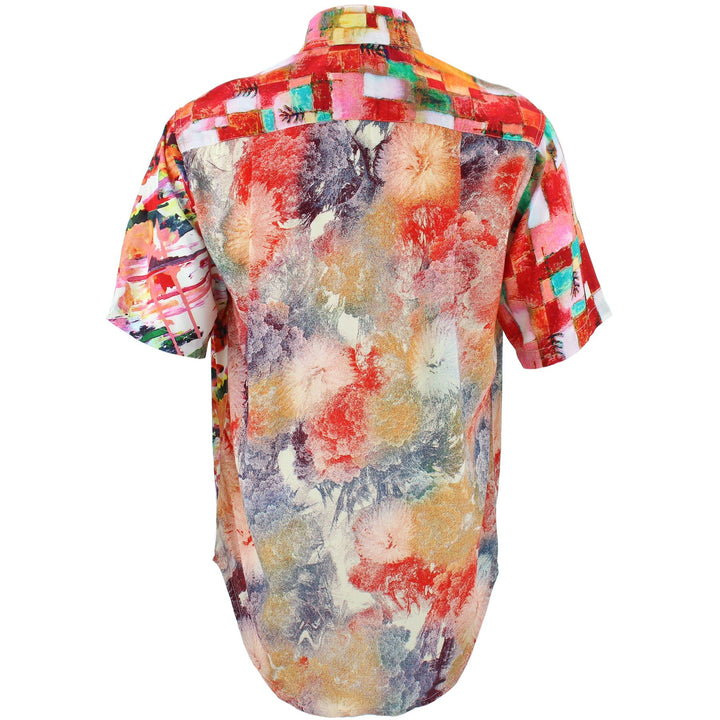 Regular Fit Short Sleeve Shirt - Random Mixed Panel - Abstract
