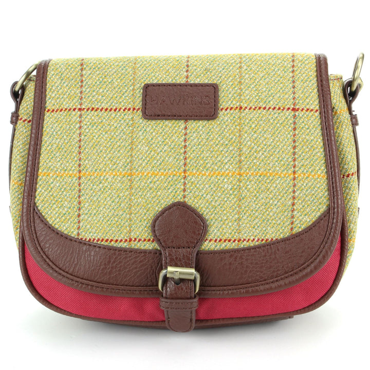 Tweed Cross Body Messenger Shoulder Bag Handbag - Light Green