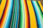 Handwoven Mexican Serape Large 200cm x 147cm - Yellow