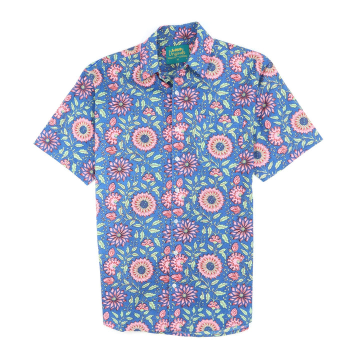 Regular Fit Short Sleeve Shirt - Pink Thistles
