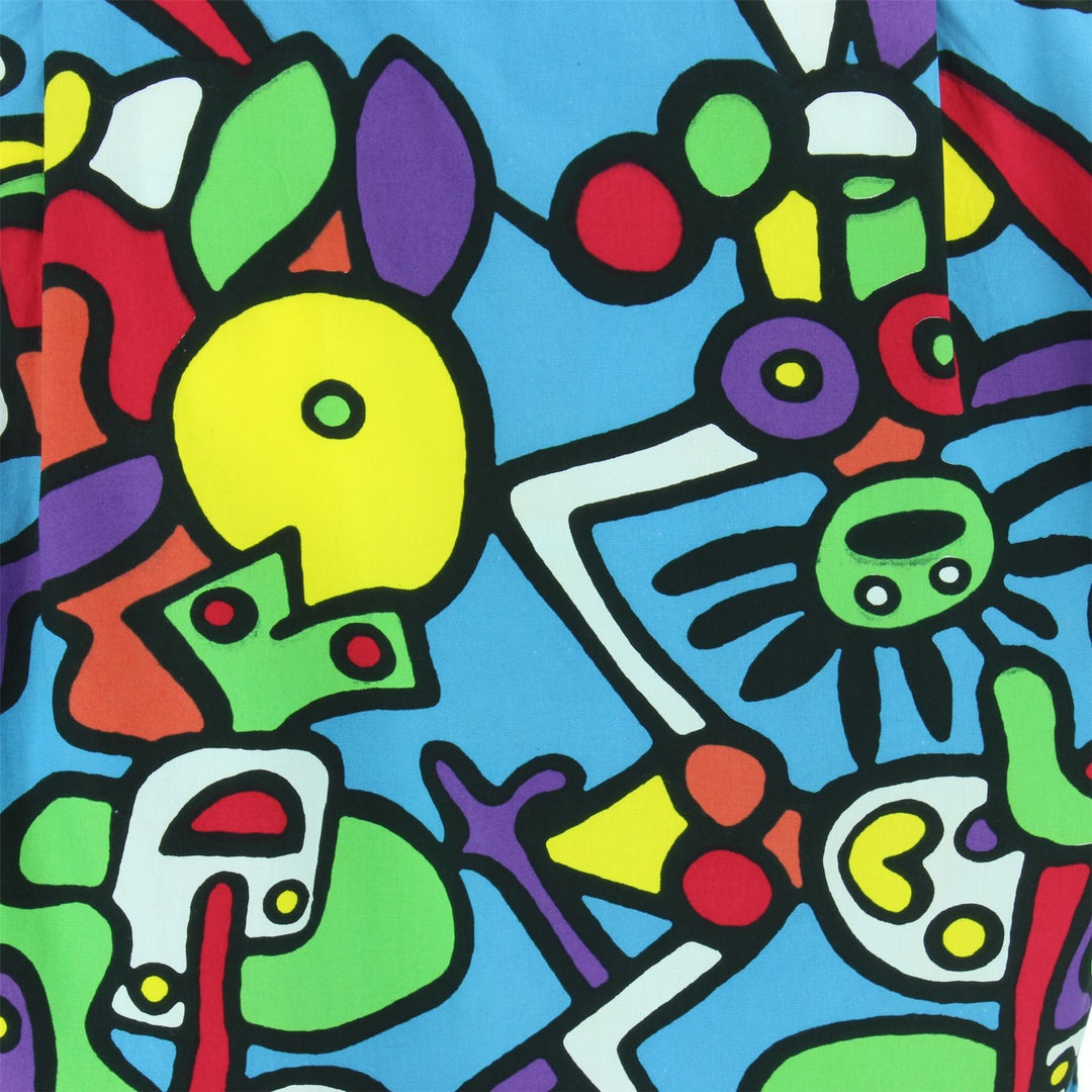 Slim Fit Short Sleeve Cotton Shirt - Tiffy Print - Blue