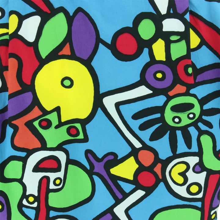 Slim Fit Short Sleeve Cotton Shirt - Tiffy Print - Blue