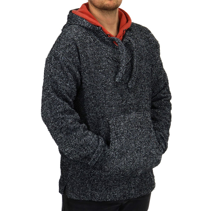 Recycled Mexican Baja Jerga Hoody - Grey Fleck