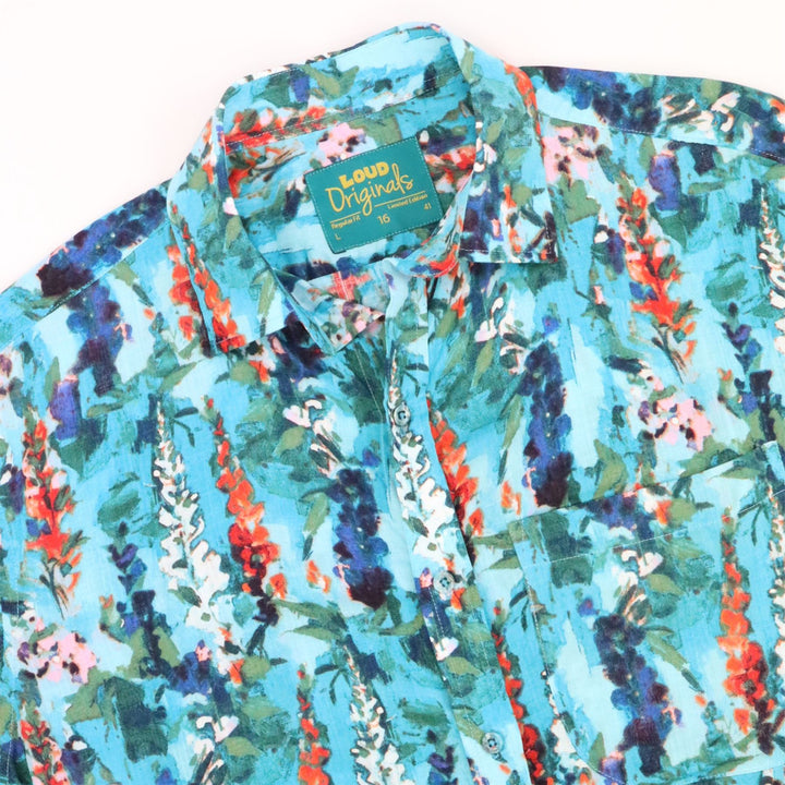 Regular Fit Short Sleeve Shirt - Watercolour Lupine