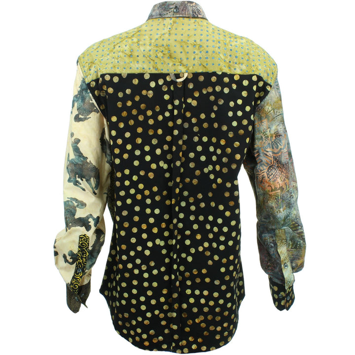 Regular Fit Long Sleeve Shirt - Random Mixed Batik - Brown