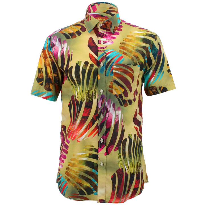 Regular Fit Short Sleeve Shirt - Multi-coloured Abstract