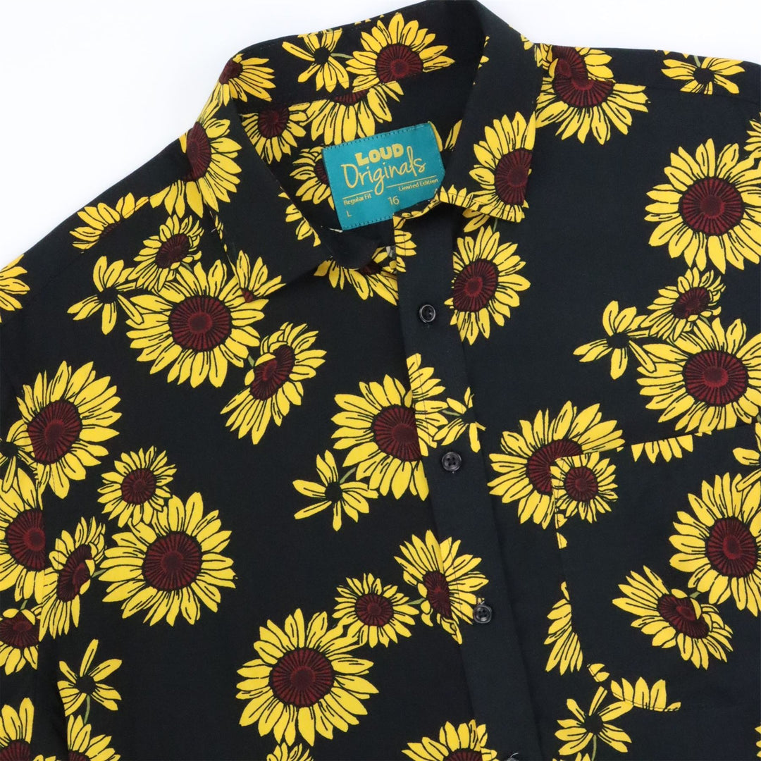 Regular Fit Short Sleeve Shirt - Midnight Sunflower