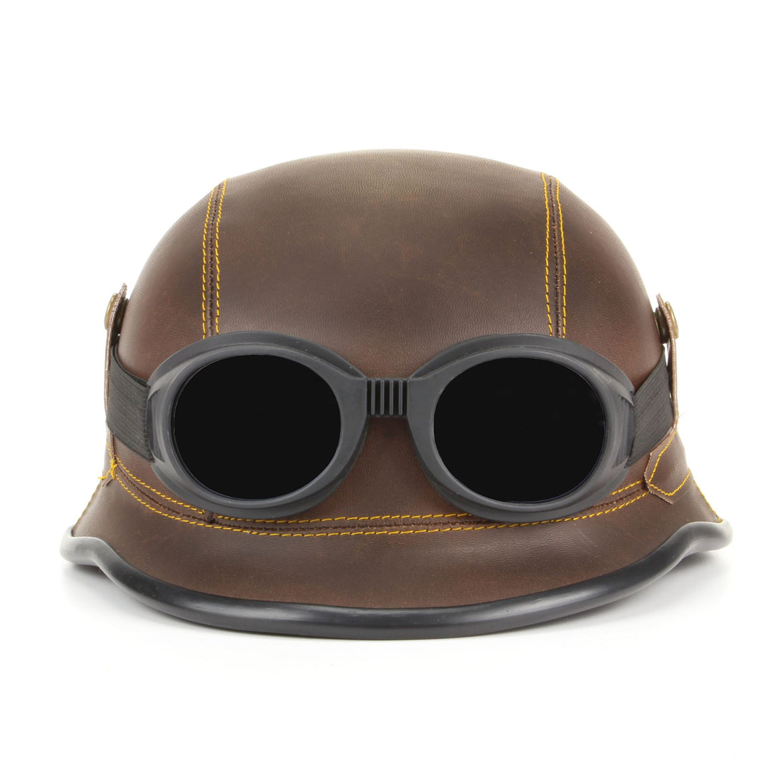 Combat Novelty Festival Helmet with Goggles - Brown