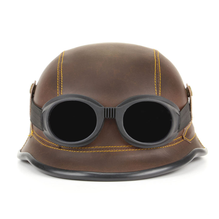 Combat Novelty Festival Helmet with Goggles - Brown