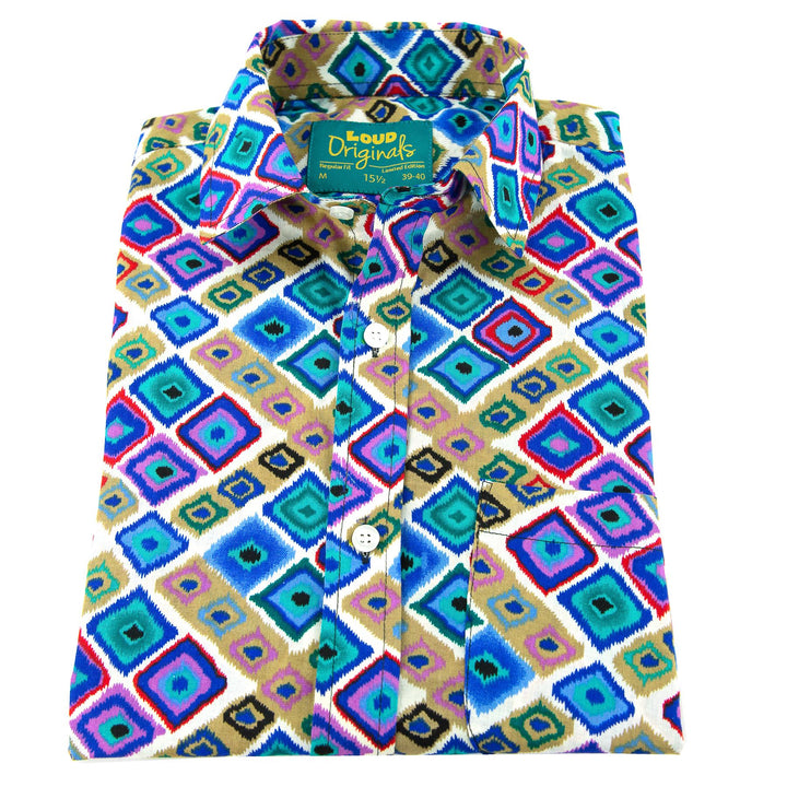 Regular Fit Short Sleeve Shirt - Squares