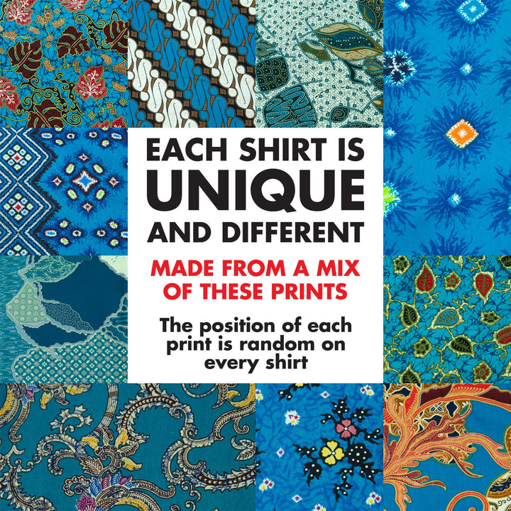 Regular Fit Long Sleeve Shirt - Random Mixed Panel Batik