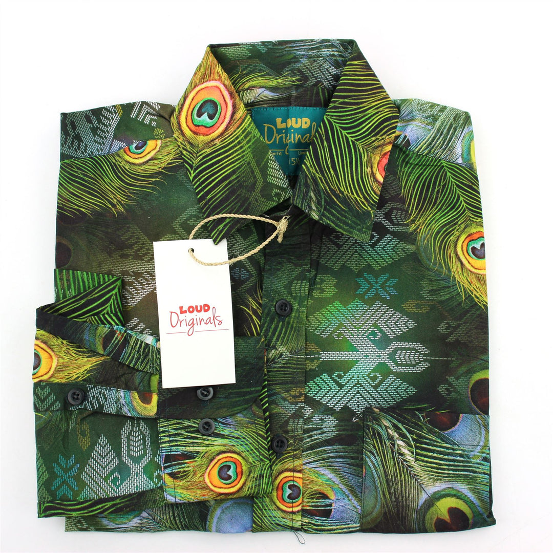 Regular Fit Long Sleeve Shirt - Peacock Feathers