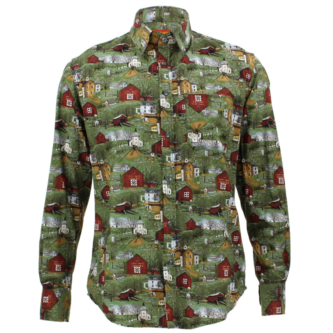 Tailored Fit Long Sleeve Shirt - Rural Town