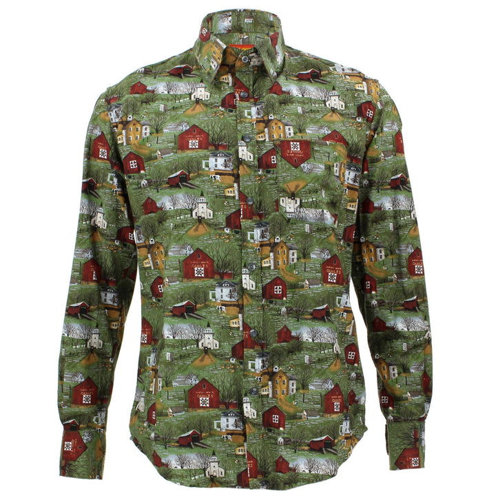 Tailored Fit Long Sleeve Shirt - Rural Town