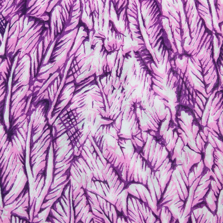 Tailored Fit Short Sleeve Shirt - Abstract Purple Leaves