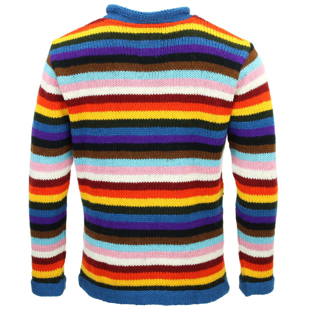 Hand Knitted Wool Jumper - Stripe Progress Rainbow