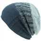 Wool Knit Baggy Slouch Beanie Hat - Navy